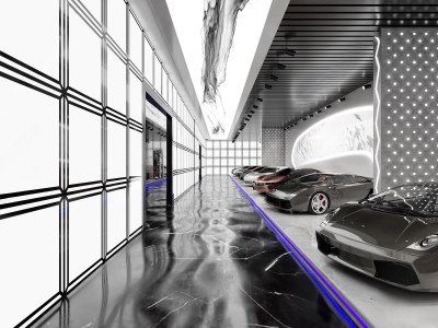 现代汽车展厅3D模型下载